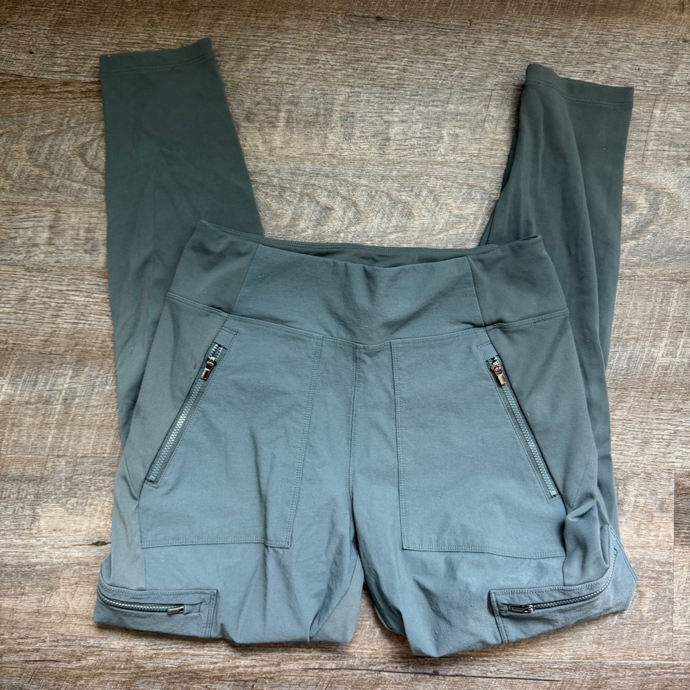 Athleta Headlands Hybrid Cargo II Tight 8 Slim Gray Green Hiking Outdoor Pants